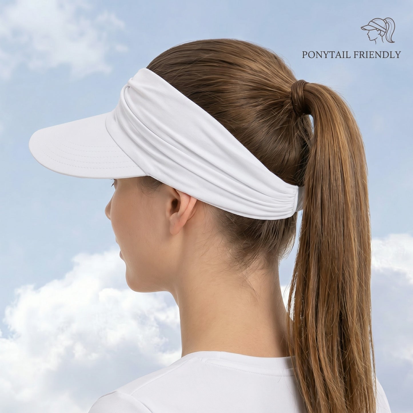 UPF 50+ Ponytail Sun Visor Hat | Foldable Wide Brim UV Protection Hat