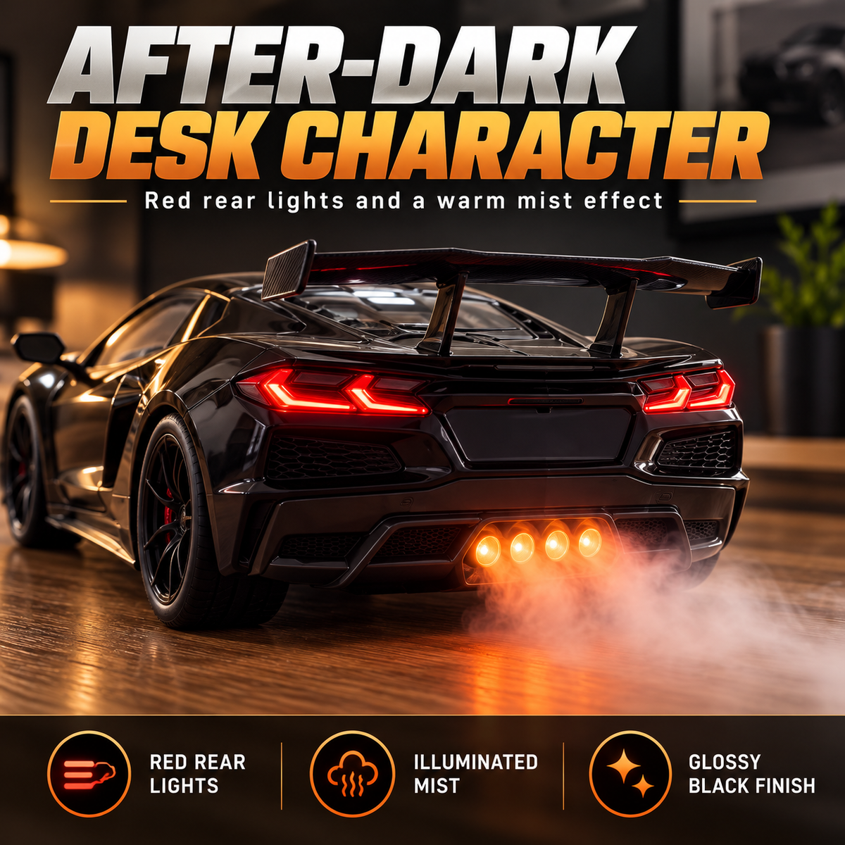 🏎️ Sports Car Aroma Mist Diffuser ✨ Glowing Lights & Futuristic Style
