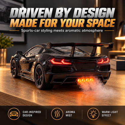 🏎️ Sports Car Aroma Mist Diffuser ✨ Glowing Lights & Futuristic Style