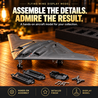 ✈️ Flying Wing Aircraft Model Kit 🔧 Graphite Gray Aviation Display