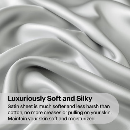 Cooling Ice Silk Fitted Sheet – Stay Cool All Night, Ultra-Soft Breathable Deep Pocket Bed Cover for Hot Sleepers
