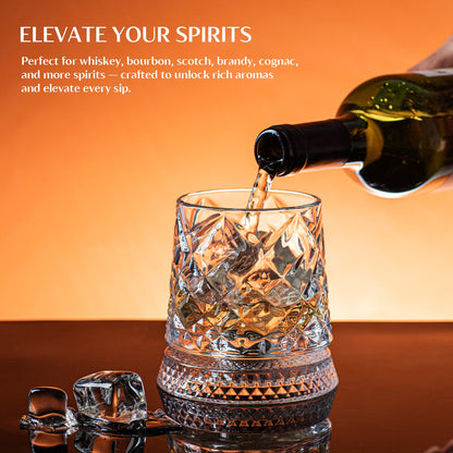 Spinning Whiskey Glass™ – Premium Rotating Bourbon & Scotch Tumbler
