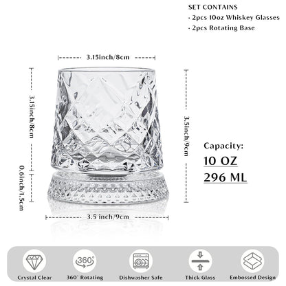 Spinning Whiskey Glass™ – Premium Rotating Bourbon & Scotch Tumbler