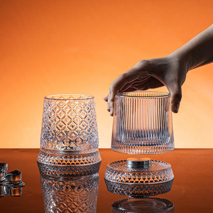 Spinning Whiskey Glass™ – Premium Rotating Bourbon & Scotch Tumbler