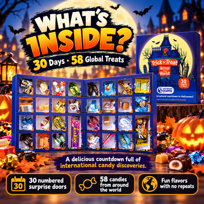 🍬 30 Days of Halloween Treats – 58 International Candy Surprises Advent Calendar