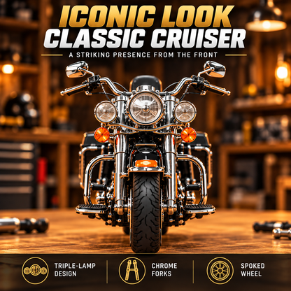 🏍️ Classic Cruiser Motorcycle DIY Model Kit – Build Your Own