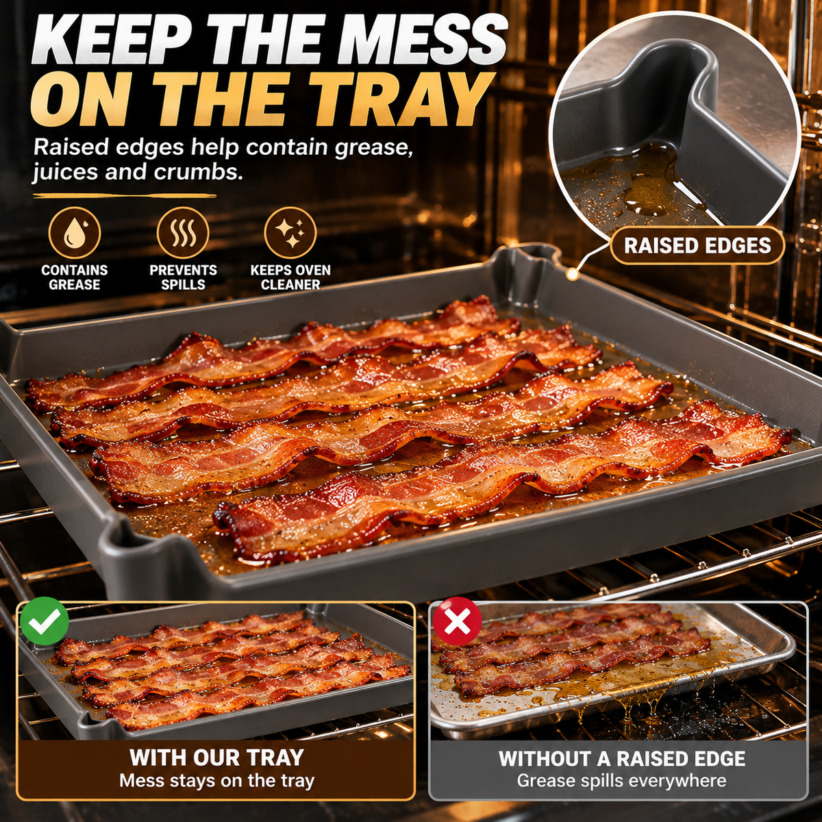 🔥Last Day 50%🔥Flexible Non-Stick Baking Tray – Easy Food Release, Less Mess & Effortless Cleanup 🍗