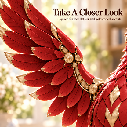✨ A Little Everyday Wonder | Red & Gold Phoenix Figurine for Shelves & Desks