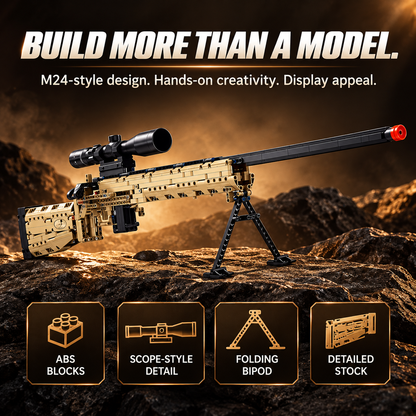🧩 M24-Style DIY Building Block Model Kit – Collector Display