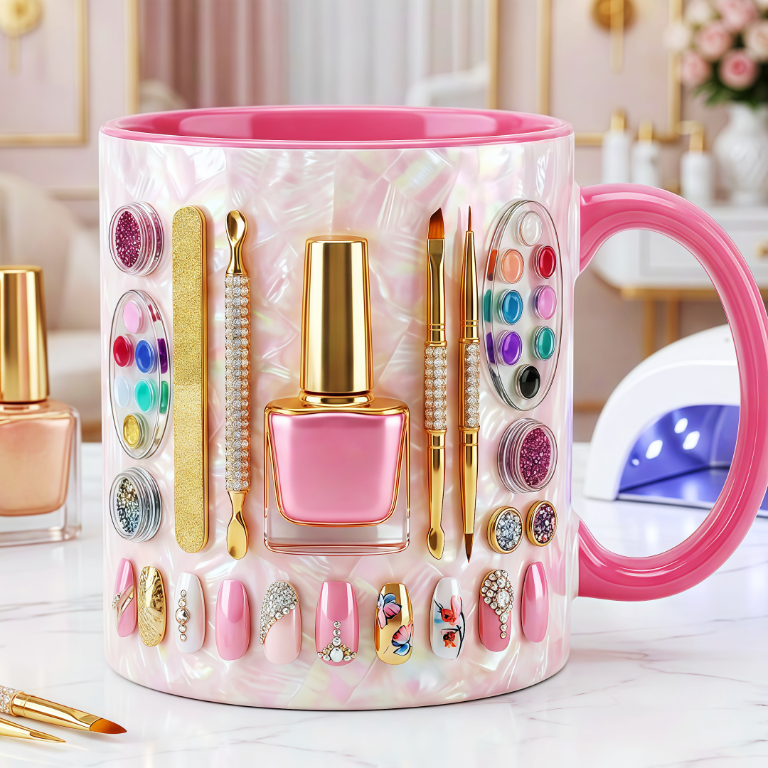 ☕ Nail Tech Coffee Mug – Cute Gift for Nail Artists & Nail Lovers 💅