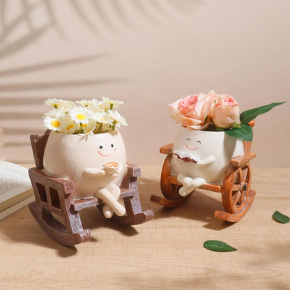Adorable Rocking Chair Planters - Coffee, Reading, and Smiley Styles 🥳