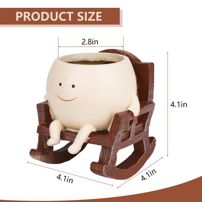 Adorable Rocking Chair Planters - Coffee, Reading, and Smiley Styles 🥳