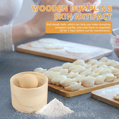 🍞 Wooden Dough Press & Rolling Bowl
