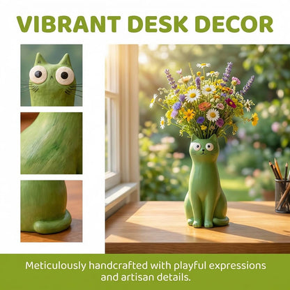 🐱 Whimsical Long Neck Cat Vase