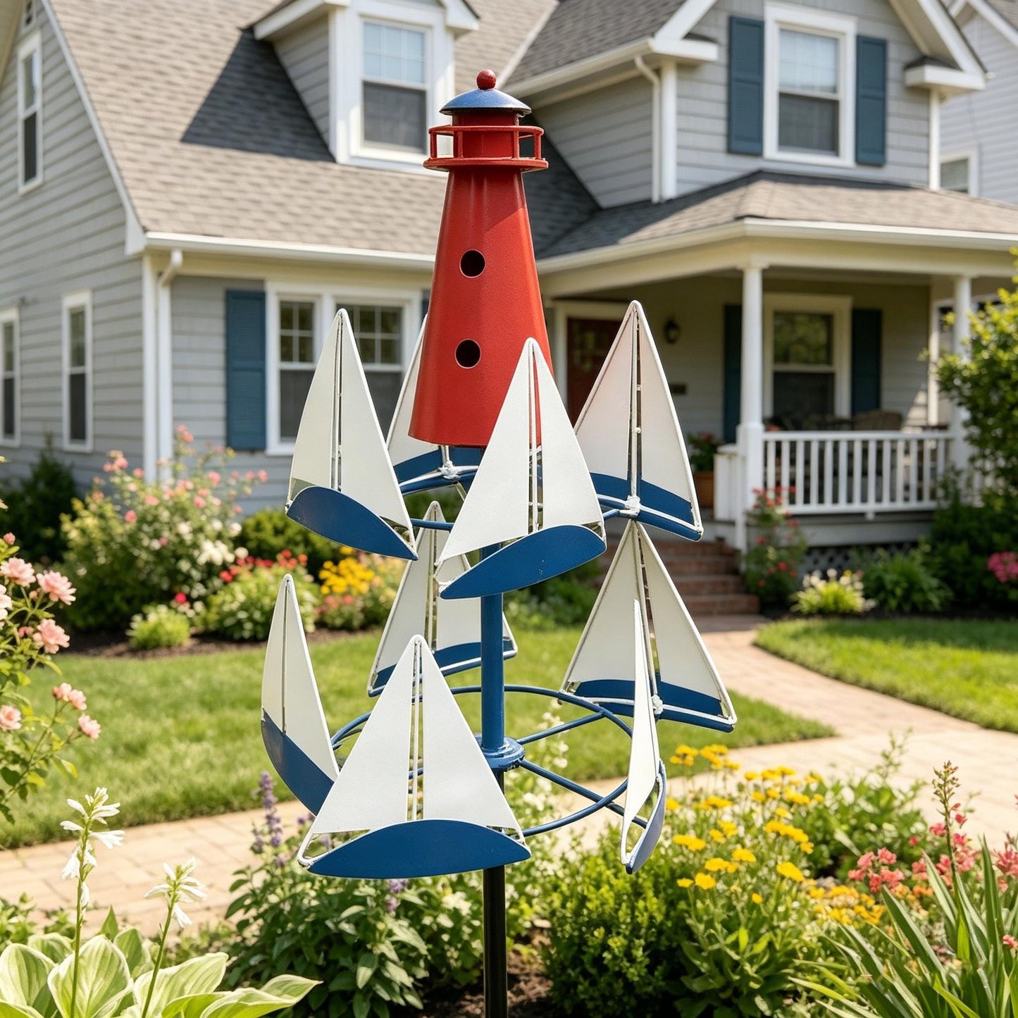 Turn Every Breeze Into a Coastal Escape 🌊⛵ — The Mesmerizing Wind Spinner That Makes Your Yard Impossible to Ignore