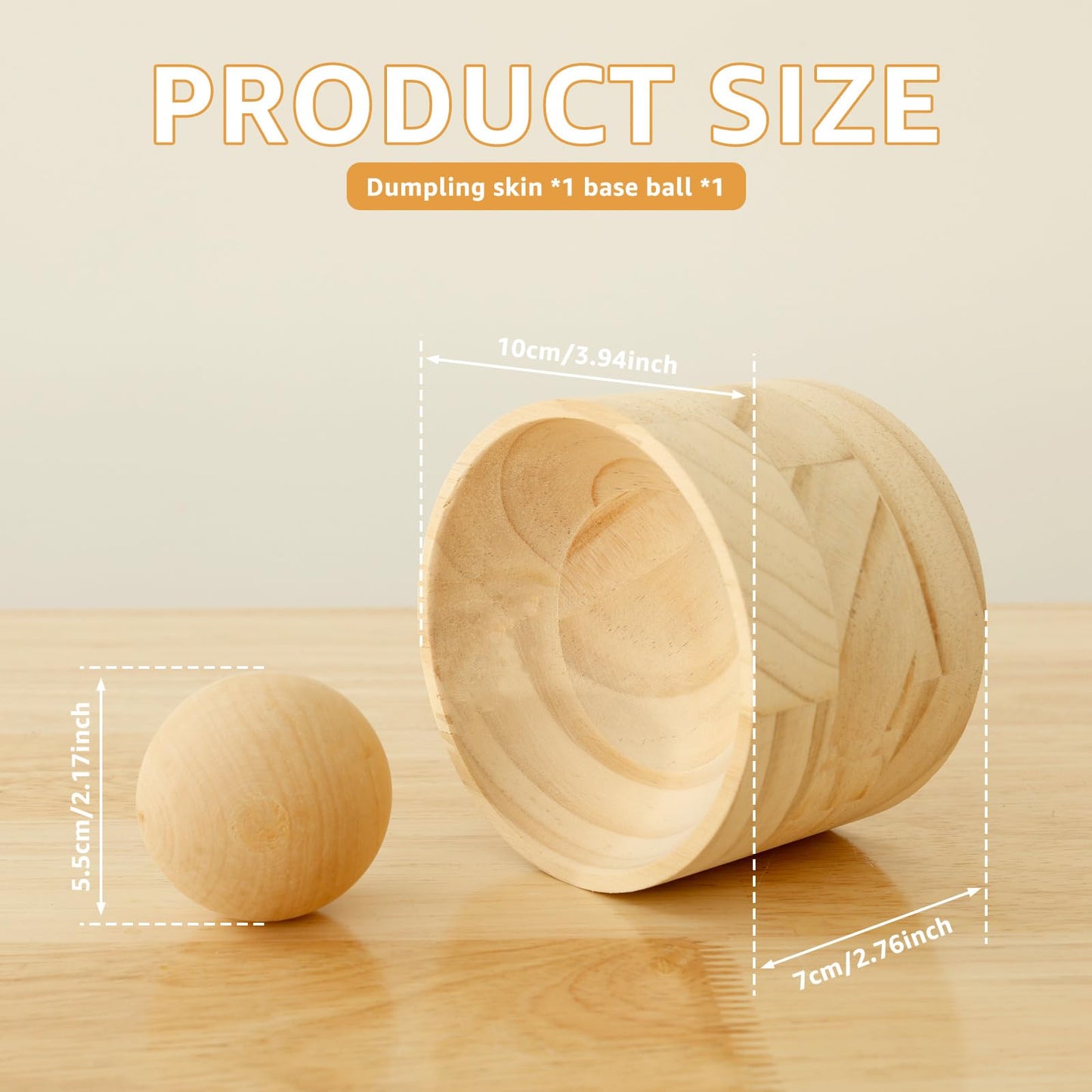 🍞 Wooden Dough Press & Rolling Bowl