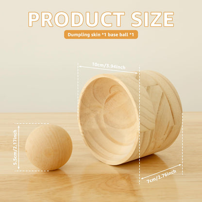 🍞 Wooden Dough Press & Rolling Bowl