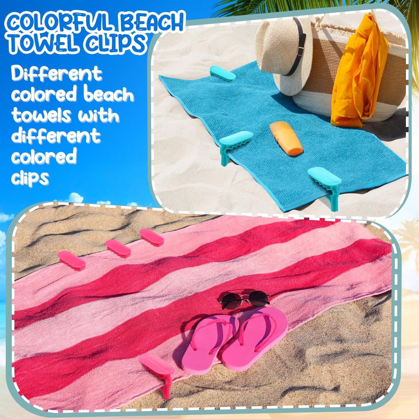 Beach Towel Anchor Stakes (4-Pack) – Windproof Sand Clips for Beach Towels, Picnic Blankets & Outdoor Mats