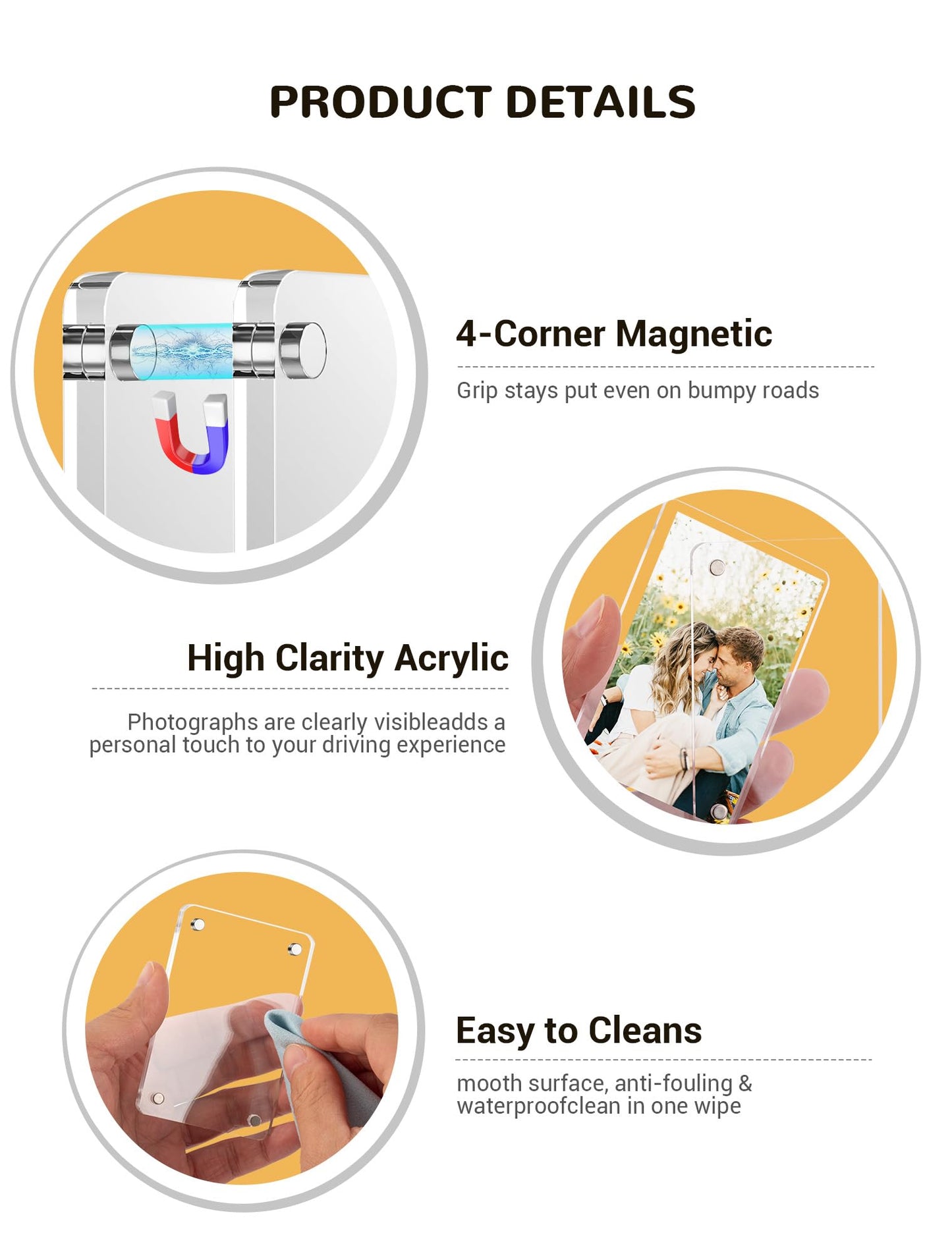 🚨 Never Lose Your Memories on the Road — 4 Pack Car Picture Holder