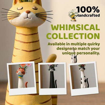 🐱 Whimsical Long Neck Cat Vase