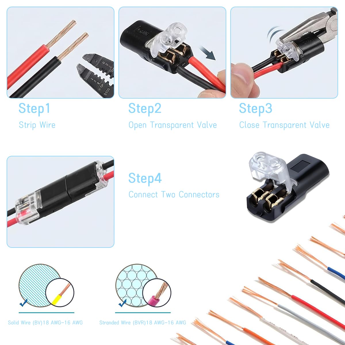 🔥 Double‑Wire Plug‑In Connector with Locking Buckle — Instant, Safe, No-Fuss Connections!