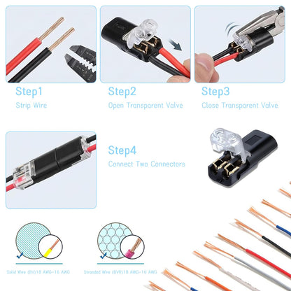 🔥 Double‑Wire Plug‑In Connector with Locking Buckle — Instant, Safe, No-Fuss Connections!