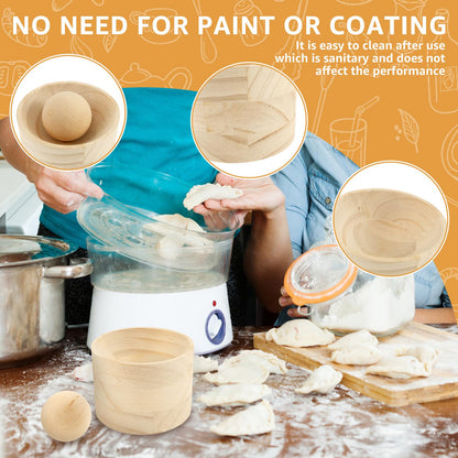 🍞 Wooden Dough Press & Rolling Bowl