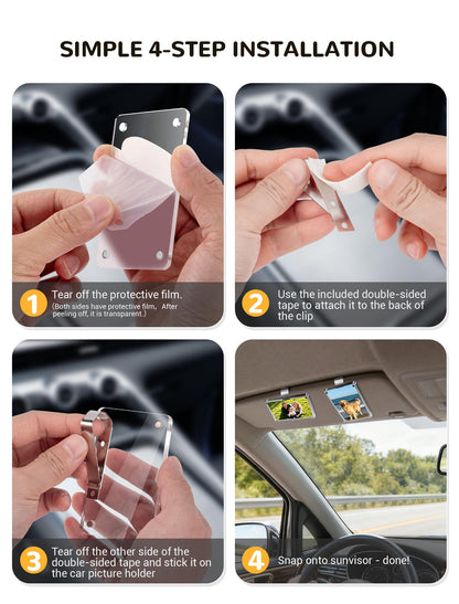 🚨 Never Lose Your Memories on the Road — 4 Pack Car Picture Holder