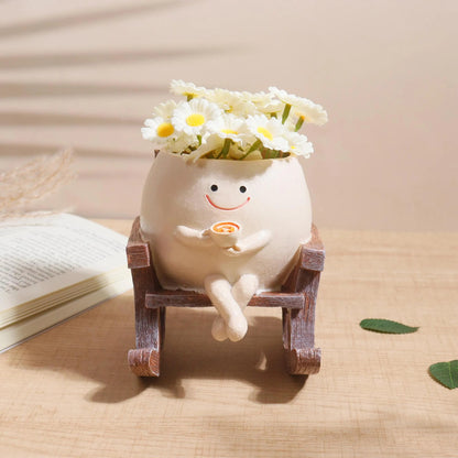 Adorable Rocking Chair Planters - Coffee, Reading, and Smiley Styles 🥳