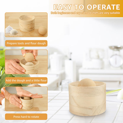 🍞 Wooden Dough Press & Rolling Bowl