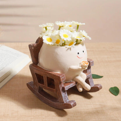 Adorable Rocking Chair Planters - Coffee, Reading, and Smiley Styles 🥳