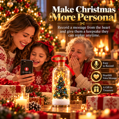 🎄 Christmas Voice Recording Bottle – 30-Second Personalized Keepsake Gift for Family & Grandparents