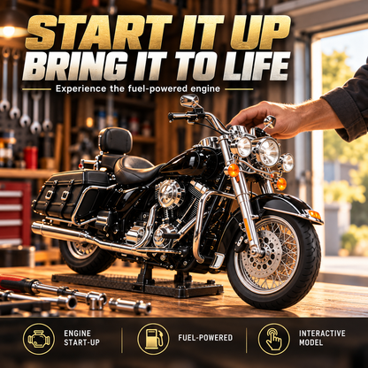 🏍️ Classic Cruiser Motorcycle DIY Model Kit – Build Your Own