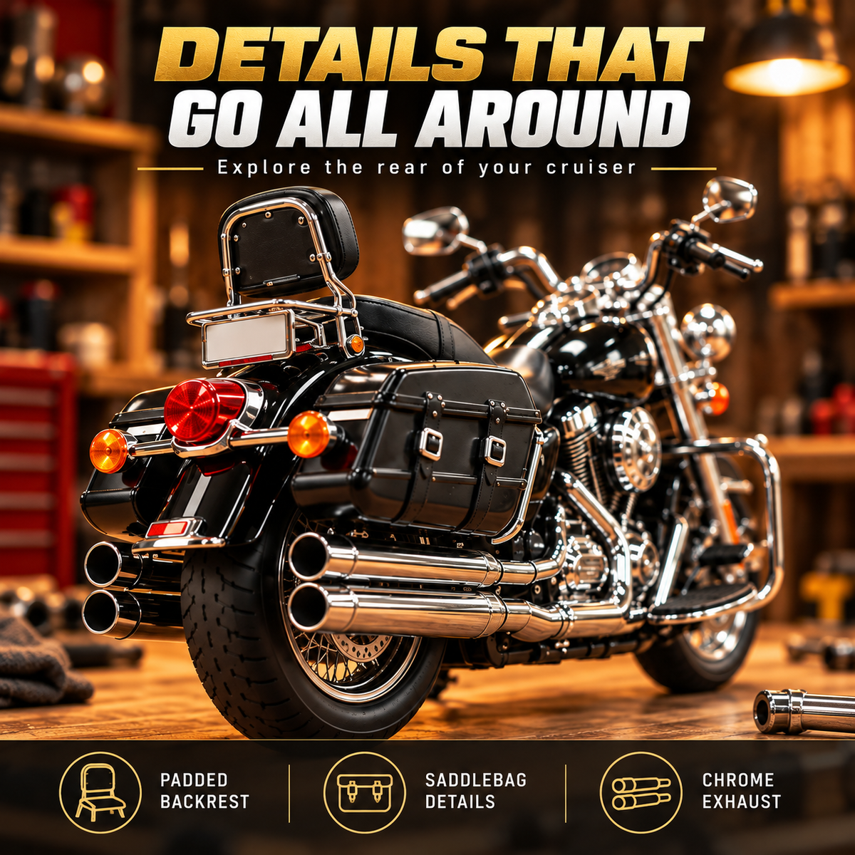 🏍️ Classic Cruiser Motorcycle DIY Model Kit – Build Your Own