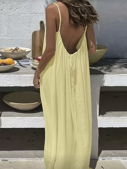 Women's Solid Color Cami Lounge Dress