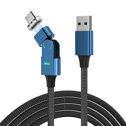 ⚡ 100W Magnetic Fast Charging Cable 🔄 180° Swivel Elbow for Gaming & Laptops