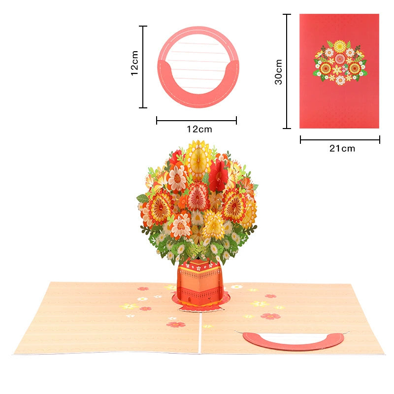 2-in-1 Gift & Décor for Every Moment🌸3D Flower Bouquet Pop Up Card