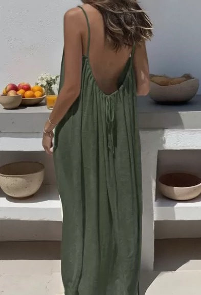 Women's Solid Color Cami Lounge Dress