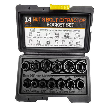14 Pieces Impact Bolt & Nut Remover Set