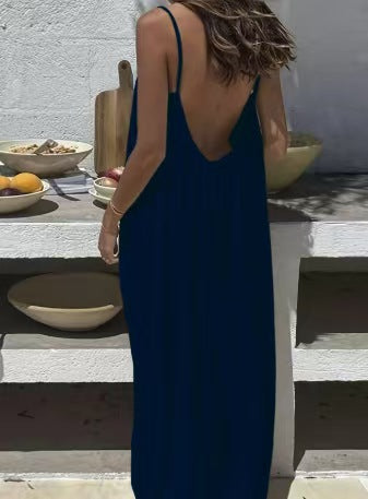 Women's Solid Color Cami Lounge Dress