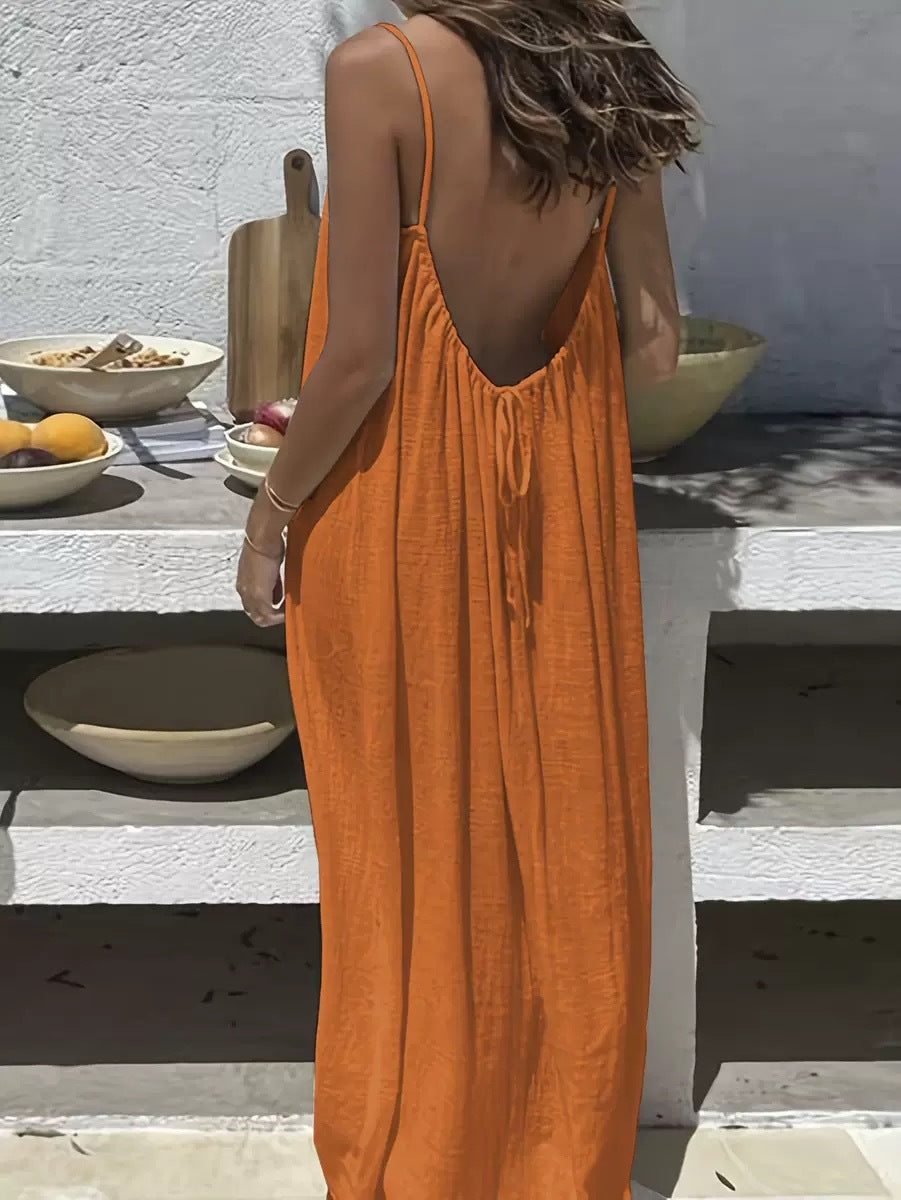 Women's Solid Color Cami Lounge Dress