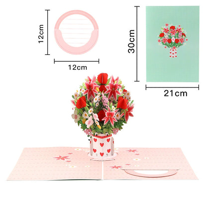 2-in-1 Gift & Décor for Every Moment🌸3D Flower Bouquet Pop Up Card