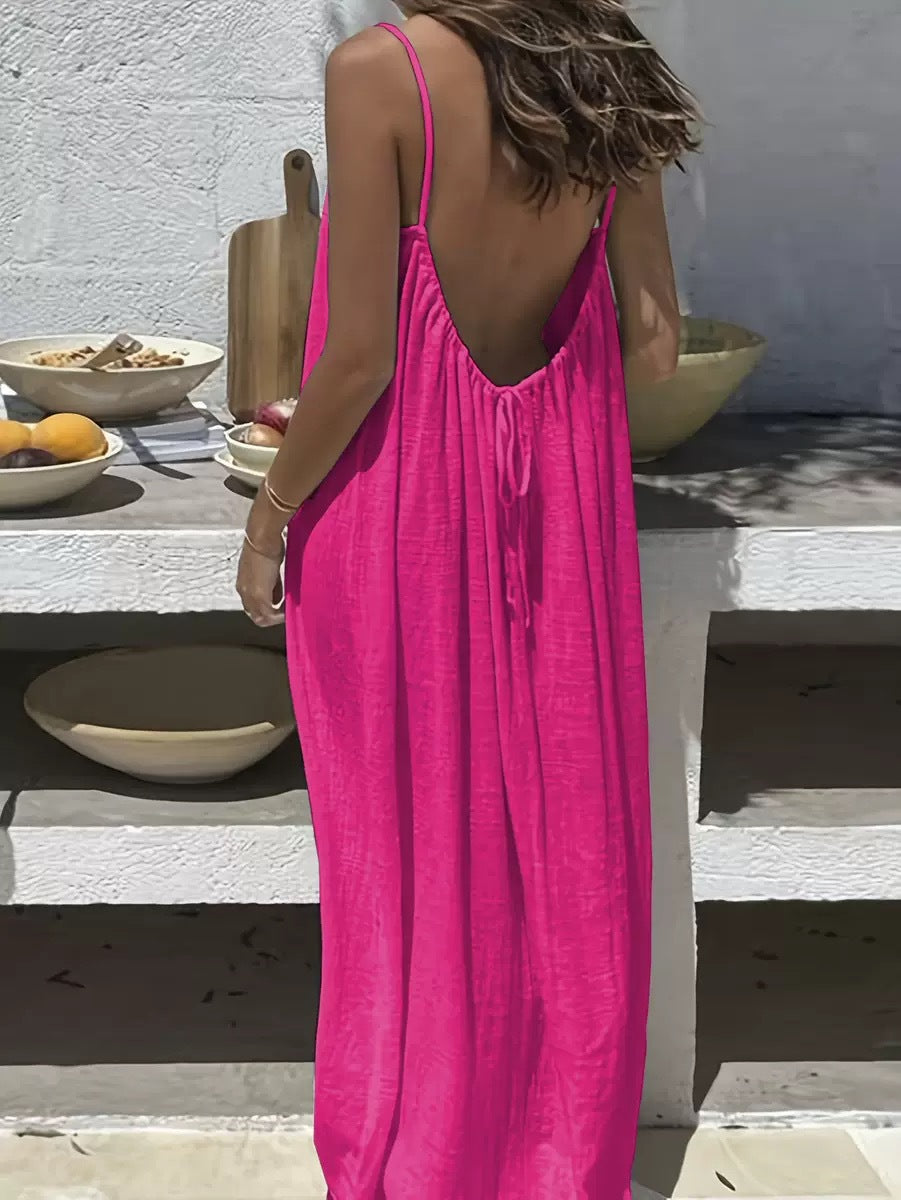 Women's Solid Color Cami Lounge Dress