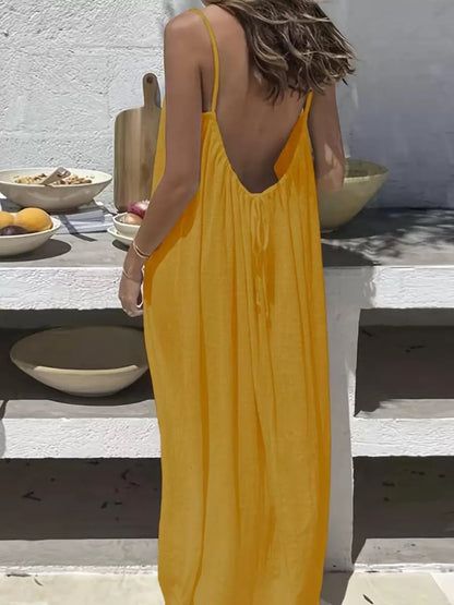 Women's Solid Color Cami Lounge Dress