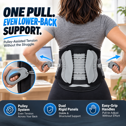 🔥 LAST DAY 50% OFF🛡️ Pulley Lumbar Support Brace – Adjustable Lower Back Support with Dual Rigid Panels