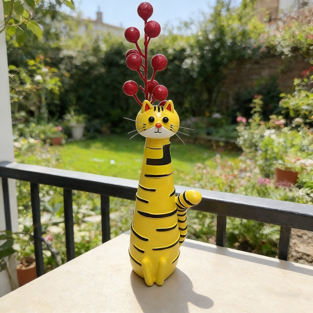 🐱 Whimsical Long Neck Cat Vase