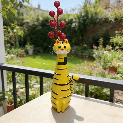 🐱 Whimsical Long Neck Cat Vase