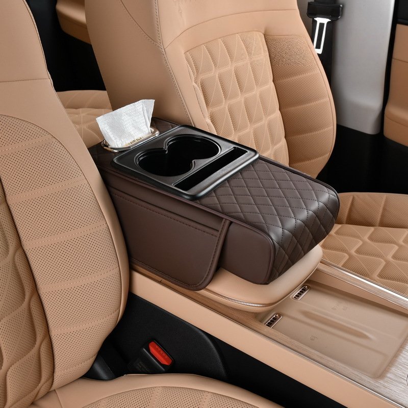 5-in-1 Car Console Organizer & Memory Foam Armrest Pad