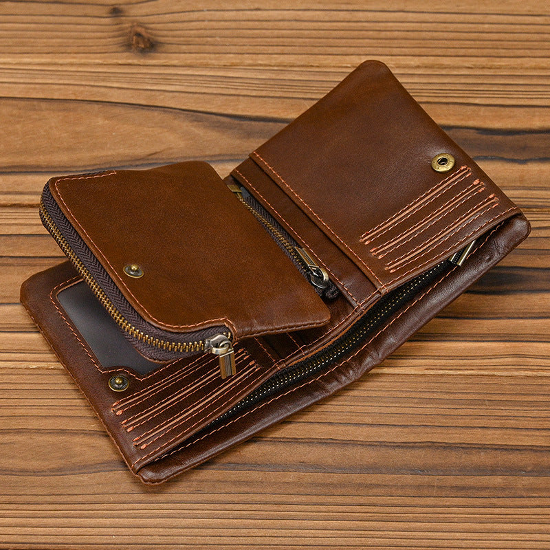 Father’s Day Vintage Crazy Horse Leather Wallet – A Gift He’ll Carry Every Day 🤎
