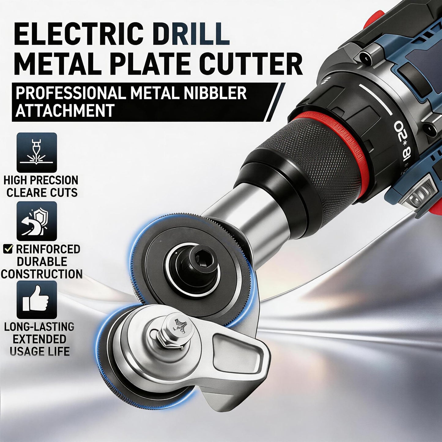 🔧 Upgraded Electric Drill Plate Cutter Attachment – Turns Any Drill Into a Powerful Metal Nibbler for Steel, Aluminum, Copper & Iron 🛠️